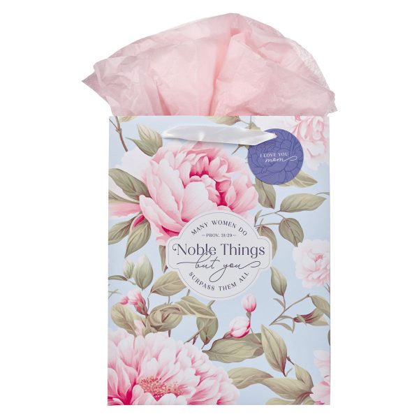 Many Women Do Noble Things but You Surpass Them All Portrait Gift Bag with Gift Tag - Image 5