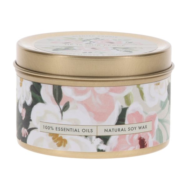 He Is Our Peace Cactus Flower and Coconut Scented Candle in Tin - Image 9