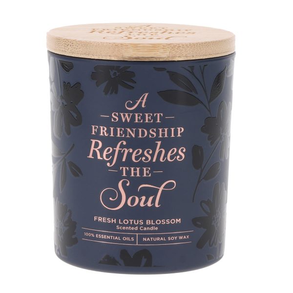 A Sweet Friendship Refreshes the Soul Lotus Blossom Scented Candle with Bamboo Lid - Image 9