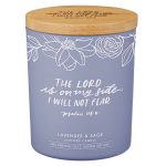 The Lord Is on My Side, I Will Not Fear Lavender and Sage Scented Candle with Bamboo Lid - Image 3