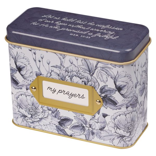 My Prayers Blue Floral Promise Cards in Tin - Image 9