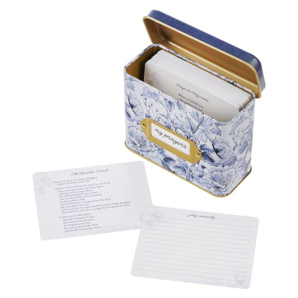 My Prayers Blue Floral Promise Cards in Tin - Image 10