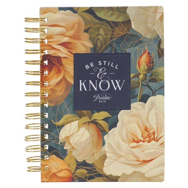 Be Still and Know Floral Large Hardcover Wirebound Journal - Image 3