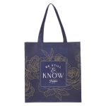 Be Still and Know Navy Non-Woven Tote Bag - Image 3