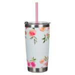 Bless You Floral Pink Stainless Steel Travel Mug - Numbers 6:24-25 - Image 2