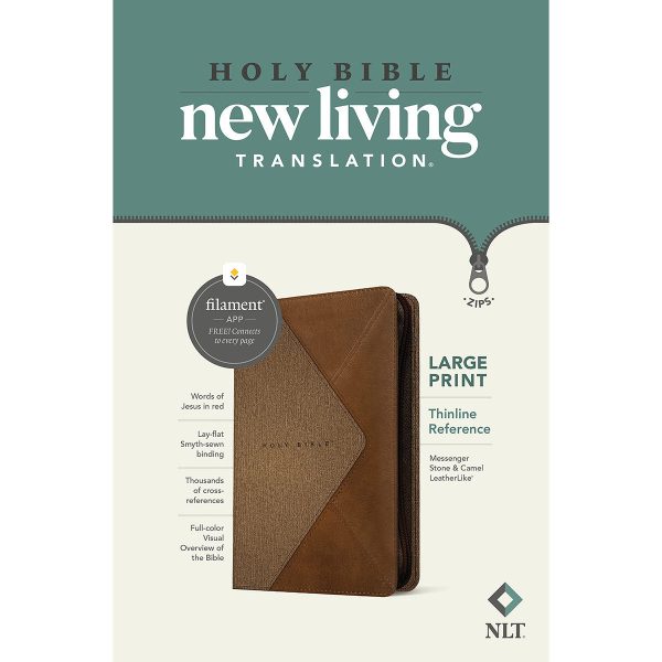 NLT Filament Thinline Reference Bible, Large Print, Stone & Camel With Zip (Imitation Leather) - Image 13