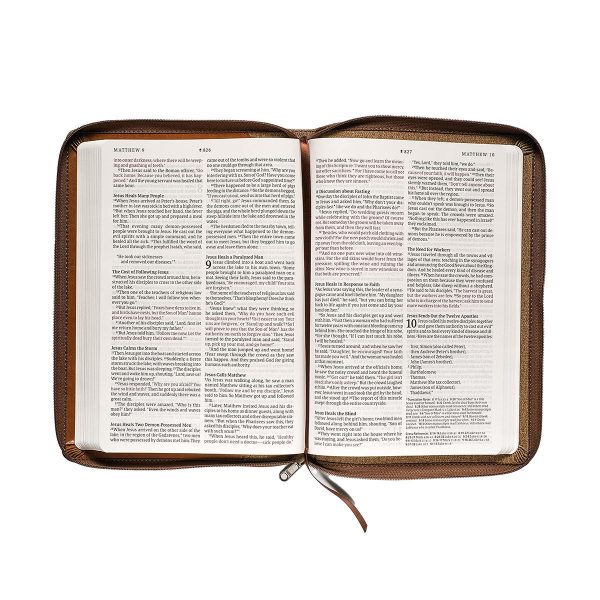 NLT Filament Thinline Reference Bible, Large Print, Stone & Camel With Zip (Imitation Leather) - Image 17