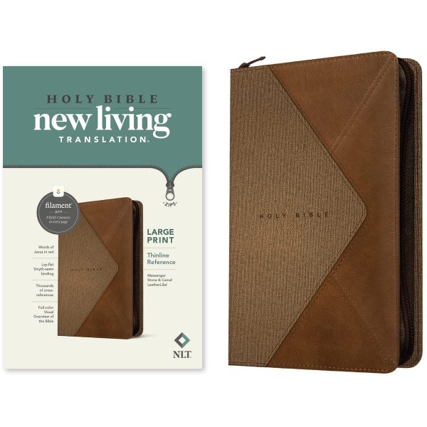 NLT Filament Thinline Reference Bible, Large Print, Stone & Camel With Zip (Imitation Leather) - Image 18