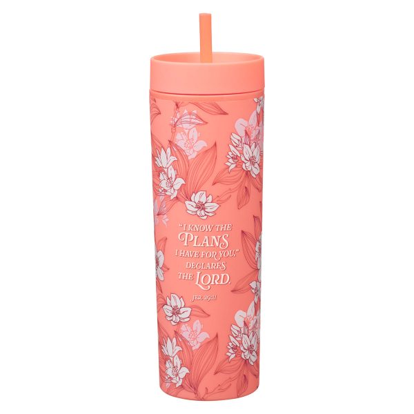 I Know the Plans I Have for You Declares the Lord Plans Plastic Travel Tumbler with Straw - Image 7