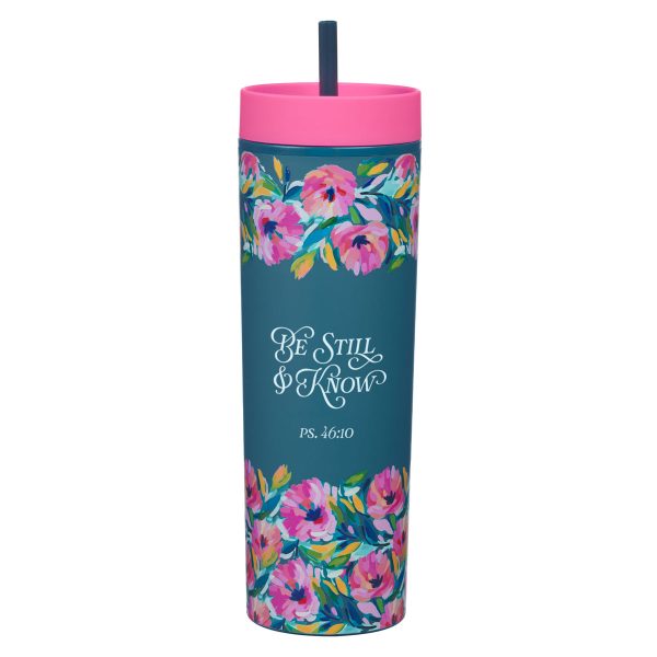 Be Still & Know Plastic Travel Tumbler with Straw - Image 7