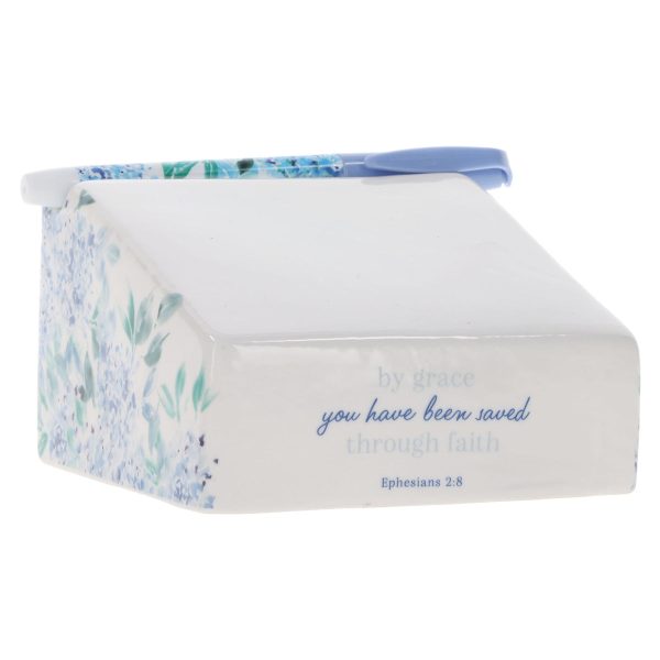 By Grace You Have Been Saved Through Faith Ceramic Note Block with Pen - Image 5