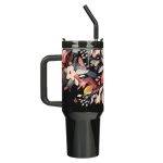 For I Know the Plans Large Stainless Steel Travel Mug with Handle and Straw - Image 2