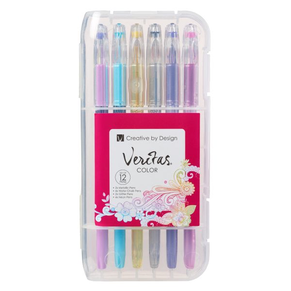 Veritas Twelve Piece Pink Label Assorted Coloring Gel Pen Set - Image 9