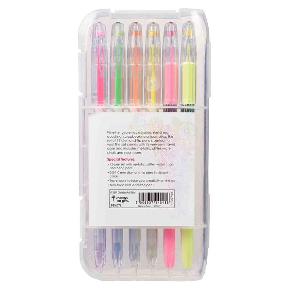 Veritas Twelve Piece Pink Label Assorted Coloring Gel Pen Set - Image 10