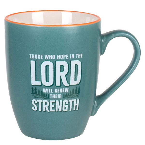 Those Who Hope in the Lord Will Renew Their Strength Teal Ceramic Mug - Image 7