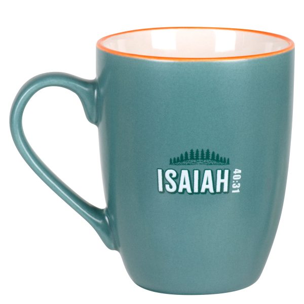 Those Who Hope in the Lord Will Renew Their Strength Teal Ceramic Mug - Image 8