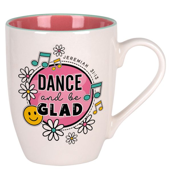 Dance and Be Glad Pink Interior Ceramic Mug - Image 9