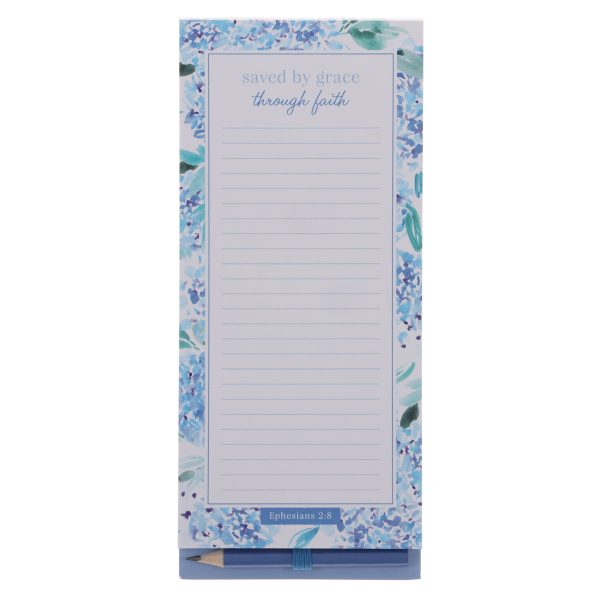 Saved by Grace Through Faith Magnetic Notepad with Pencil - Image 14