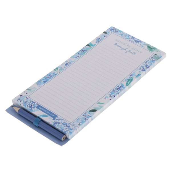 Saved by Grace Through Faith Magnetic Notepad with Pencil - Image 16