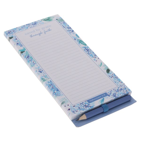 Saved by Grace Through Faith Magnetic Notepad with Pencil - Image 17