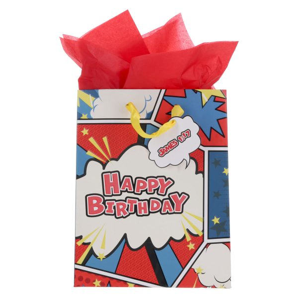 Every Good and Perfect Gift Is from Above - Happy Birthday Medium Gift Bag with Gift Tag - Image 10