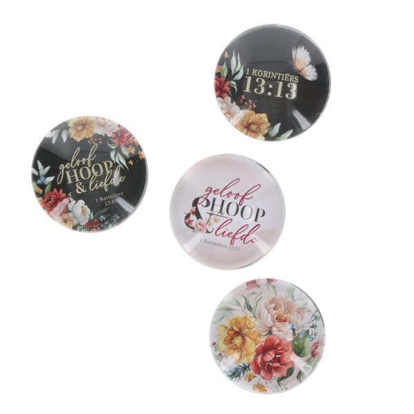 Geloof Hoop en Liefde Afrikaans Four-Piece Glass Magnetic Set - Image 12