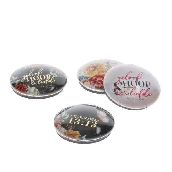 Geloof Hoop en Liefde Afrikaans Four-Piece Glass Magnetic Set - Image 13