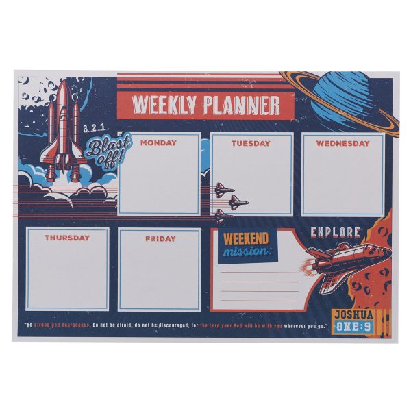 A4 Weekly Desk Planner For Boys - Strong and Courageous - Image 10