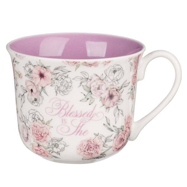 Blessed is She Ceramic Mug with Purple Interior - Image 10