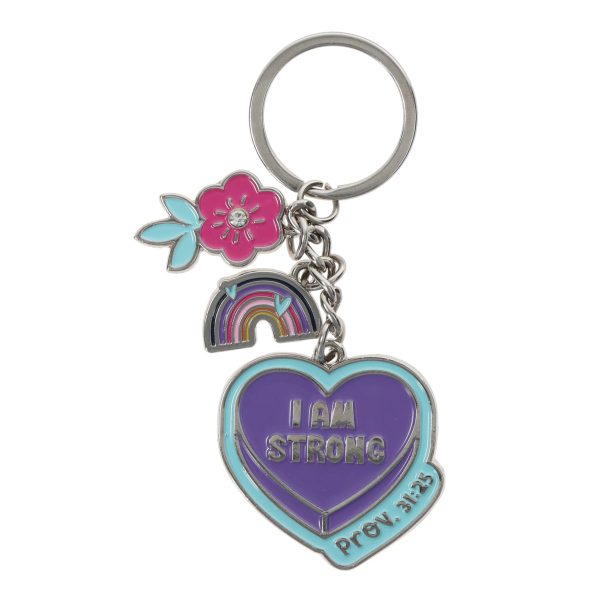 I Am Strong Metal Key Ring with Charm - Image 13
