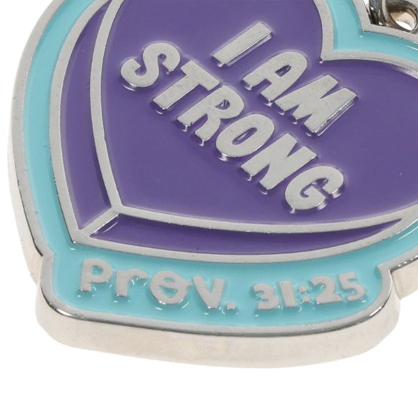 I Am Strong Metal Key Ring with Charm - Image 16