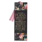 For I Know the Plans I Have For You Black Faux Leather Bookmark - Image 4