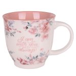 I Am with You Always Ceramic Mug with Pink Interior - Image 10