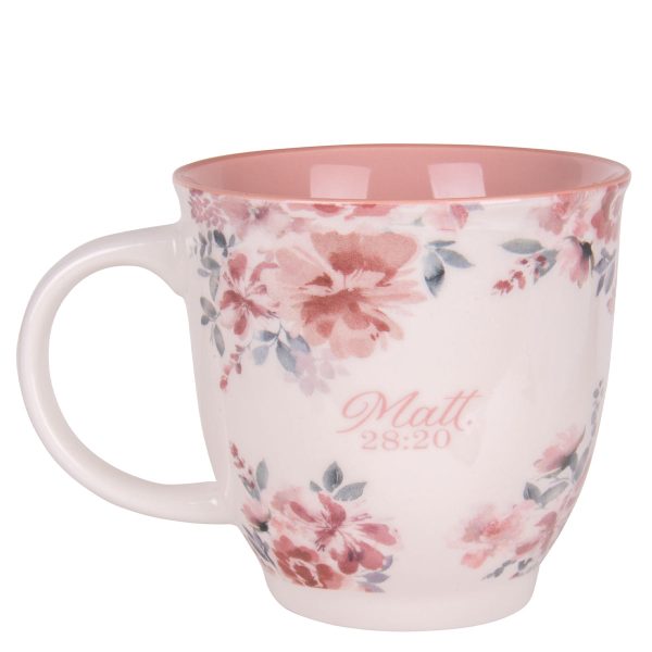 I Am with You Always Ceramic Mug with Pink Interior - Image 11