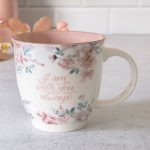 I Am with You Always Ceramic Mug with Pink Interior - Image 12