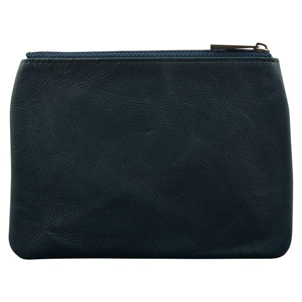 Genuine African Leather Medium Navy Coin Purse - Image 20