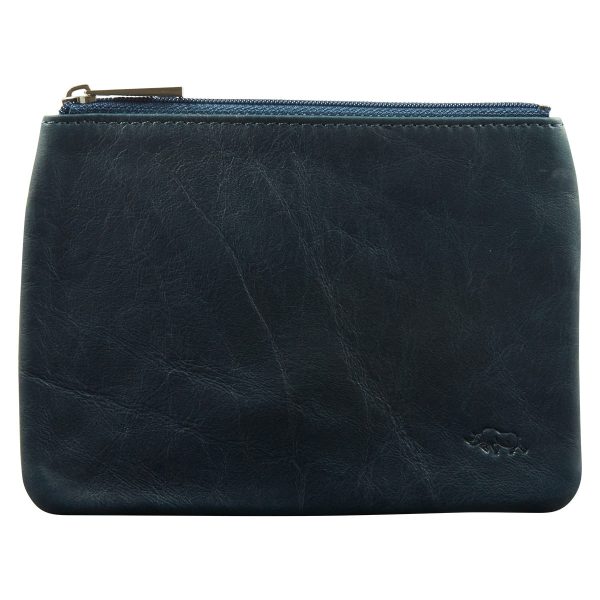 Genuine African Leather Medium Navy Coin Purse - Image 19