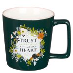 Trust in the Lord with All Your Heart Black Ceramic Mug with Pink Rim - Image 10