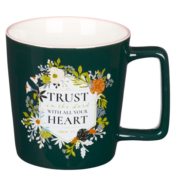 Trust in the Lord with All Your Heart Black Ceramic Mug with Pink Rim - Image 10