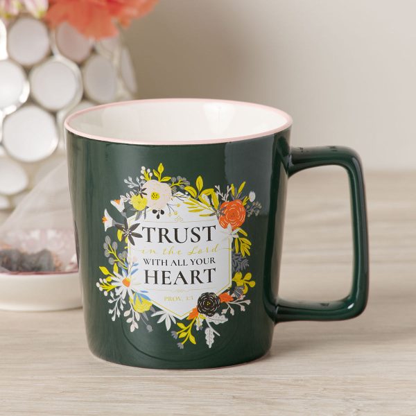 Trust in the Lord with All Your Heart Black Ceramic Mug with Pink Rim - Image 12