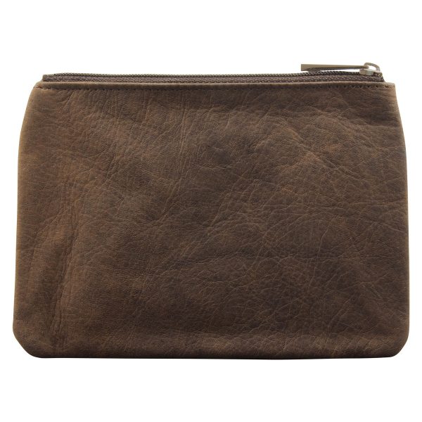 Genuine African Leather Medium Dark Brown Coin Purse - Image 14