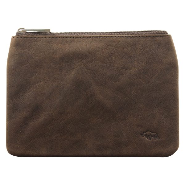Genuine African Leather Medium Dark Brown Coin Purse - Image 13