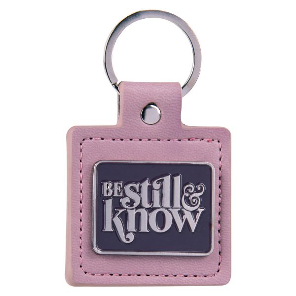 Be Still and Know Metal and Faux Leather Key Ring - Image 7