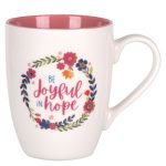 Be Joyful in Hope Pink Interior Ceramic Mug - Image 6