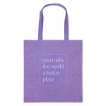You Make the World a Better Place Purple Non-Woven Tote Bag - Image 10