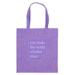 You Make the World a Better Place Purple Non-Woven Tote Bag - Image 11