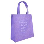 You Make the World a Better Place Purple Non-Woven Tote Bag - Image 12