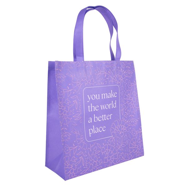 You Make the World a Better Place Purple Non-Woven Tote Bag - Image 12