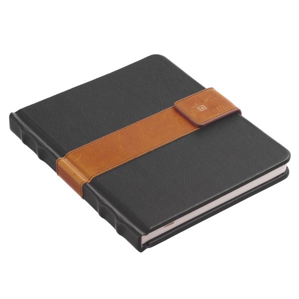 Leatherpress Slate Black and Chai Tan Genuine African Leather Sketch Book - Image 22