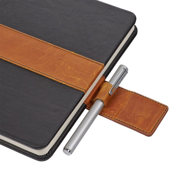 Leatherpress Slate Black and Chai Tan Genuine African Leather Sketch Book - Image 25